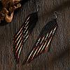 Handmade Bohemian Glass Seed Bead Beaded Chandelier Earrings UU5270-2
