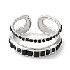 304 Stainless Steel Open Cuff Ring for Women RJEW-F166-09P-01-2