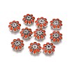 Alloy Enamel Flower Bead Caps ENAM-J189-14AS-1