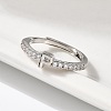 S925 Sterling Silver Adjustable Letter Rings for Women RJEW-M068-01P-P-5