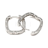 Brass Oval with Polka Dot Hoop Earrings for Woman EJEW-F314-02B-P-2
