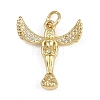 Brass Micro Pave Cubic Zirconia Pendants KK-Z123-24G-02-1