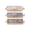 Electroplated Natural Druzy Agate Links/Connectors G-G656-02F-1