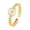 Brass Shell Open Cuff Rings for Women RJEW-K309-38G-4
