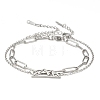 304 Stainless Steel Paperclip Chains & Cable Chain Bracelet Sets AJEW-U005-05E-P-1