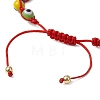 Adjustable Lanmpword Evil Eye Braided Bead Bracelet BJEW-JB11059-03-4