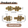 6 Pairs Vintage Cloud Pattern Alloy Buckle for Clothing & Bags BUTT-FH0001-043-2