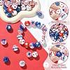 90Pcs 9 Styles Printed Wood European Beads WOOD-CJ0002-69-3