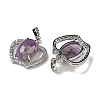 Natural Amethyst with Clear Cubic Zirconia Pendants G-G133-03P-24-2