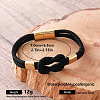Braided Knot Nylon Cord Bracelets with 304 Stainless Steel Magnetic Clasps for Men UA2967-4-1