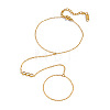 304 Stainless Steel Pave Clear Cubic Zirconia 3 Flat Round Cable Chain Ring Bracelets JC5621-5