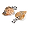 Natural Crazy Agate Heart Pendants G-H073-03P-13-2