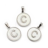 304 Stainless Steel with White Shell Pendants STAS-G268-01C-P-1