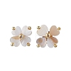 Clover Natural Freshwater Shell Stud Earrings EJEW-JE06387-4