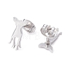 Deer Shape 304 Stainless Steel Stud Earrings for Women EJEW-Z017-11P-2