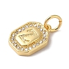 Real 18K Gold Plated Brass Micro Pave Clear Cubic Zirconia Pendants KK-L216-002G-Z-2