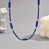 Dyed Natural Imperial Jasper Column and Glass Beaded Necklaces for Women CN0218-3