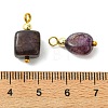 Natural Agate(Dyed & Heated) Tumbled Stone Pendants PALLOY-JF05540-02-3