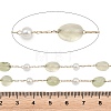 Natural Prehnite Nuggets & 316 Stainless Steel Handmade Link Chains CHS-K021-14G-06-3