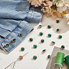 20Pcs 1-Hole Flat Round Zinc Alloy Rhinestones Buttons ALRI-NB0001-20E-4
