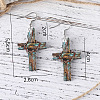 Printed Both Sides Wood Dangle Earrings FS-WGB0329-01-4