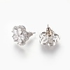 Cubic Zirconia Stud Earrings EJEW-P167-01P-2