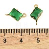 Brass Pave Cubic Zirconia Rectangle Connector Charms KK-P347-05G-03-4