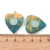 304 Stainless Steel Resin Pendants STAS-F352-07A-01-3
