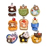 Bear Theme Opaque Resin Pendants RESI-B047-03-1