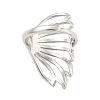 Hollow Butterfly Brass Open Cuff Ring for Women RJEW-M175-02P-3