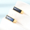 Brass with Natural Lapis Lazuli Cuff Open Rings for Women GG-CBA0B5A-04G-01-1