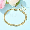 304 Stainless Steel Herringbone Chains & Snake Chain Bracelets LS-BJEW-U019-04G-05-1