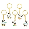 Sport Panda Alloy Enamel Pendants Keychain KEYC-JKC00501-1