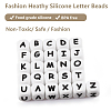 20Pcs White Cube Letter Silicone Beads 12x12x12mm Square Dice Alphabet Beads with 2mm Hole Spacer Loose Letter Beads for Bracelet Necklace Jewelry Making JX432M-4