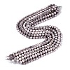 Anti-Tarnish Electroplate Glass Beads Strands EGLA-ZX010-8mm-01-3