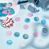 48Pcs 4 Colors AB Color Plated Natural Capiz Shell Pendants SSHEL-HY0001-06-4