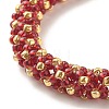 Glass Seed Beaded Bracelet with Brass Magnetic Clasp BJEW-JB07802-01-4