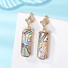 Brass Micro Pave Clear Cubic Zirconia Dangle Earrings EJEW-JE06949-1