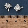 Brass Micro Pave Clear Cubic Zirconia Charms CU-CBAB0CF-21S-3