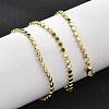 Brass Flat Ball Chain Necklaces for Women NJEW-U035-01G-1