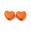 Heart Spray Painted Alloy Beads FIND-G053-01D-2