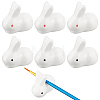BENECREAT 6Pcs 2 Colors Rabbit Ceramic Paint Brush Pen Holders AJEW-BC0007-04-1