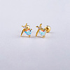 Brass Pave Sky Blue Cubic Zirconia Cartilage Earrings FS-WGEDAE7-08-1