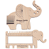 1 Set Elephant Shape  Wooden Knitting Needle Gauge & Yarn Wrap Guide Board DIY-BC0006-94-1