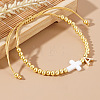 Brass Round Bead Braided Bead Bracelets VB3830-1-3