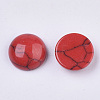 Dyed Synthetic Turquoise Flat Back Dome Cabochons X-TURQ-Q102-01F-2