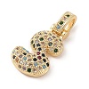 Brass Micro Pave Cubic Zirconia Pendants ZIRC-P121-01G-S-2