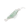 3Pcs 3 Styles Electroplated Natural Quartz Crystal Nuggets Copper Wire Wrapped Pendants PALLOY-JF03128-08-5