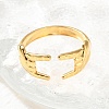 304 Stainless Steel Rock & Roll Hand Gesture Cuff Rings for Women Men RJEW-B118-02G-2