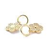 Brass Micro Pave Clear Cubic Zirconia Charms X-ZIRC-L091-075G-3